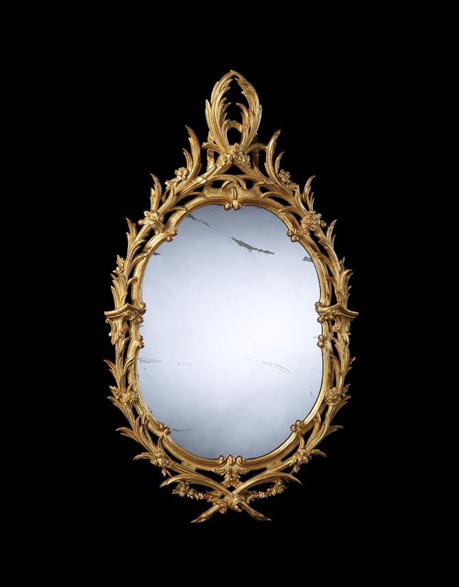 A PAIR OF GEORGE II OVAL GILTWOOD MIRRORS | MasterArt
